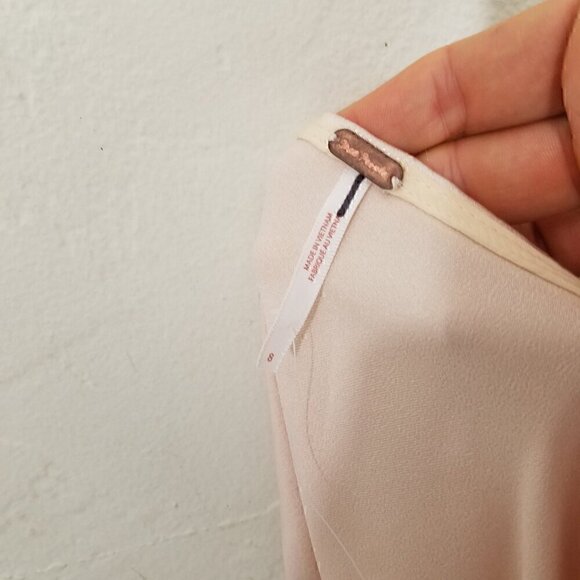 NWOT Free People Sunrise Satin Asymmetrical Midi Skirt Satin Size 8 - Picture 8 of 12